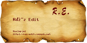 Réz Edit névjegykártya